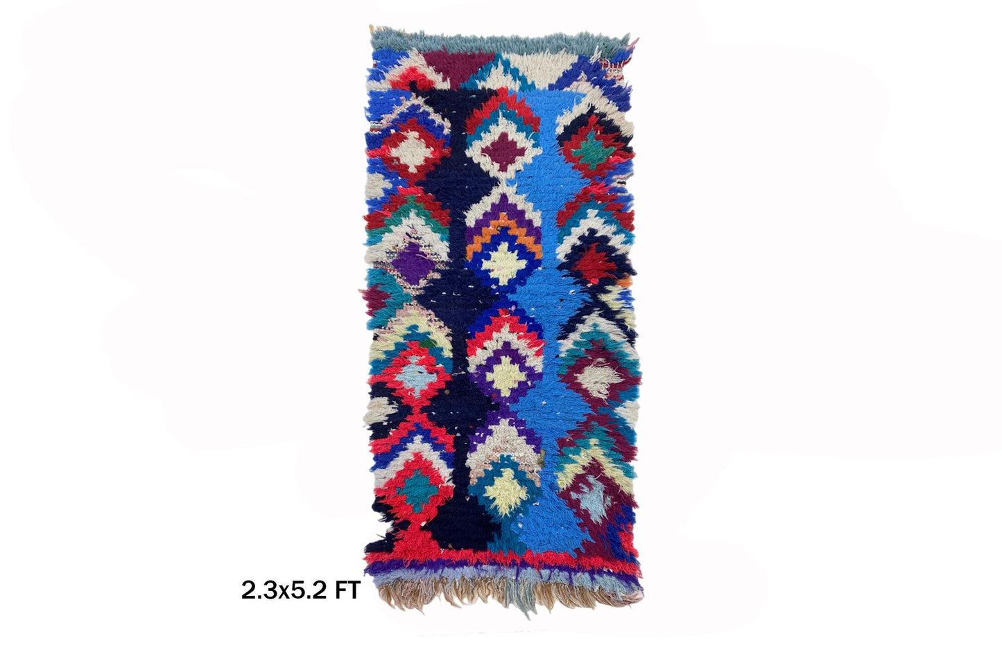 2x5 Small Moroccan Vintage Boho Runner Rug.