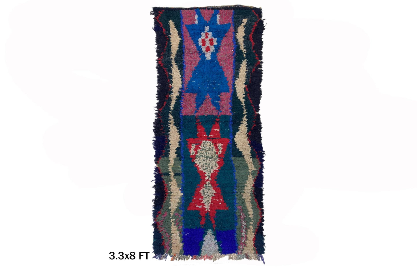 Tapis de couloir marocain long 3x8, tapis d'intérieur vintage unique.