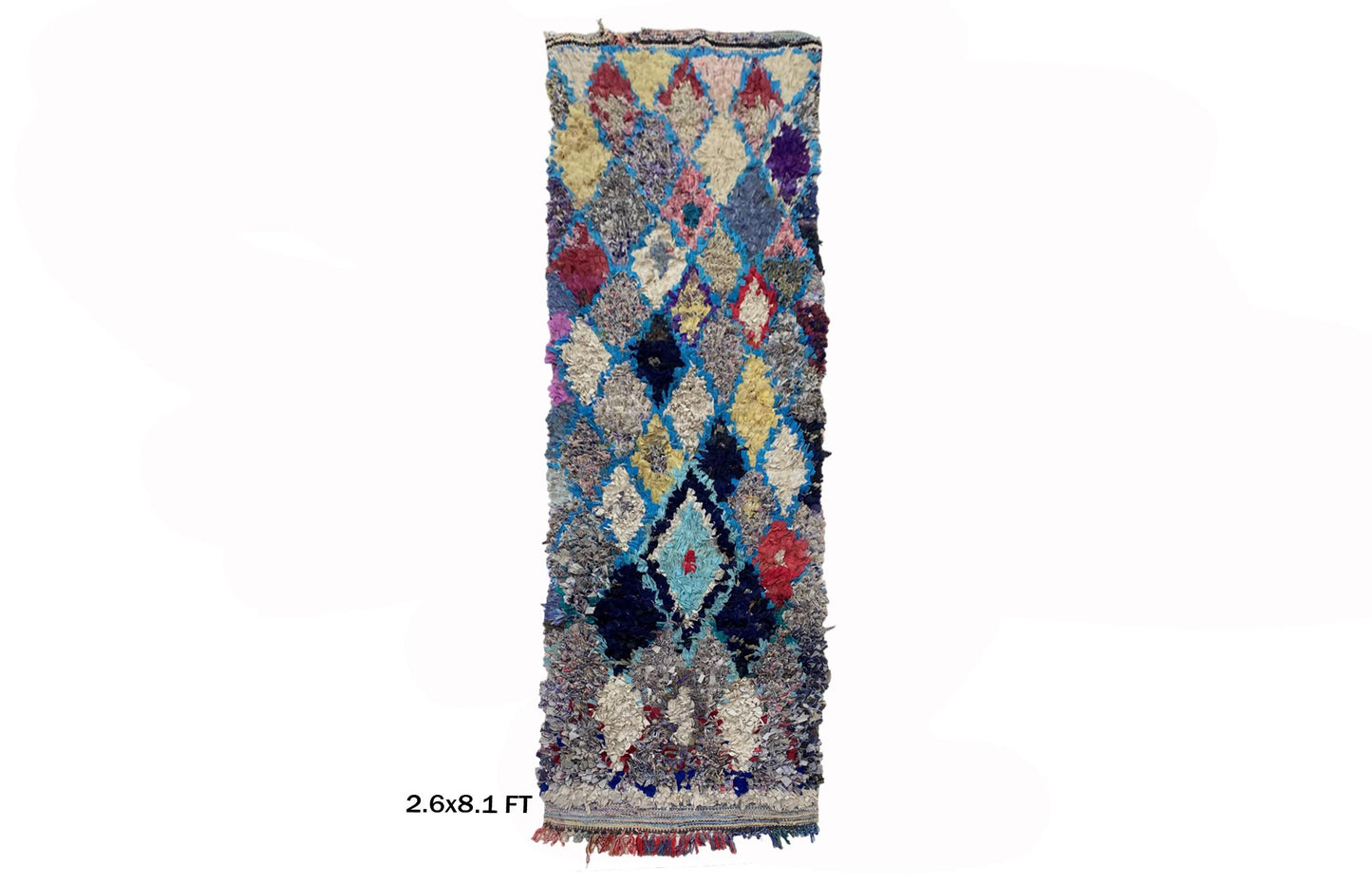 Tapis de couloir Diamond 3x8 : Tapis de couloir vintage marocain.