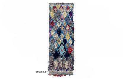 Tapis de couloir Diamond 3x8 : Tapis de couloir vintage marocain.