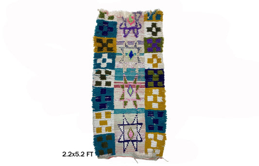 2x5 Moroccan Small Unique Boho Runner Rug.