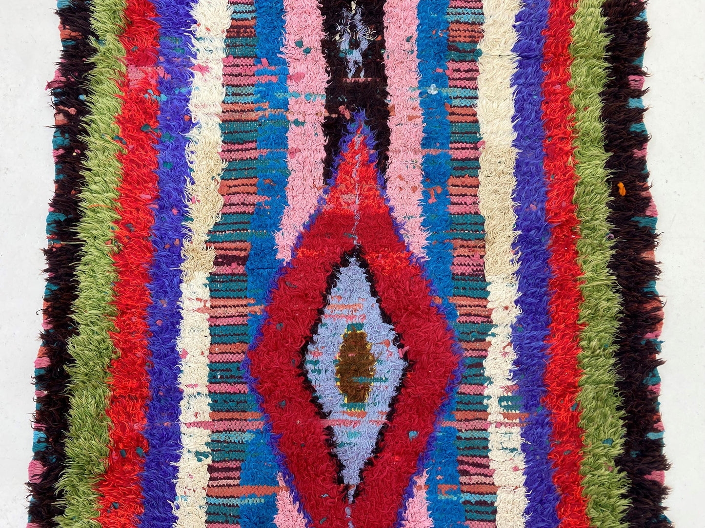 Tapis de couloir géométrique marocain 3x9, long tapis de couloir coloré.