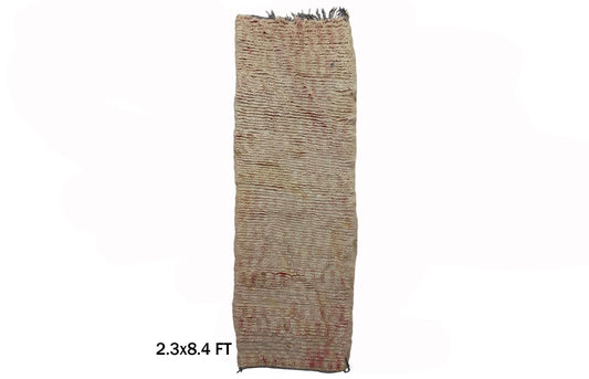 Tapis de couloir marocain long 2x8, tapis de couloir bohème minimaliste vintage.