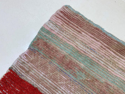 Wool Moroccan 4x8 Rug Runner, Narrow Vintage old Runner rug.