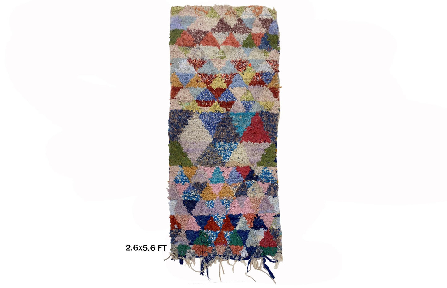 Petit tapis de couloir marocain 3x6, tapis de couloir berbère à losanges.