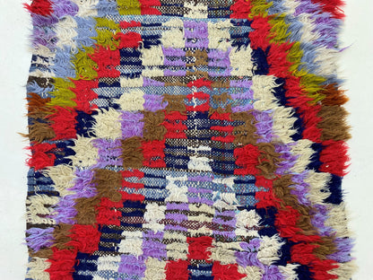 Tapis de couloir chic à carreaux marocains vintage 2x5.