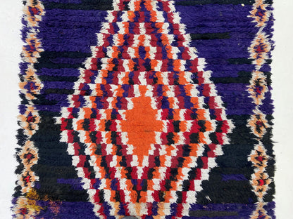 3x8 Moroccan Runner, Vintage Diamond Rug for Your Home.